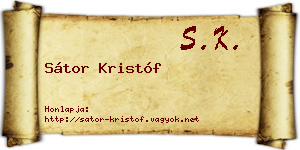 Sátor Kristóf névjegykártya