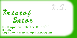 kristof sator business card